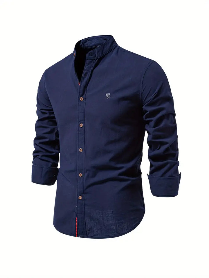 Levoire | Chemise À Manches Longues Pour Hommes Chemise Décontractée Classique En Coton Dans De Nombreuses Couleurs Bleu marine