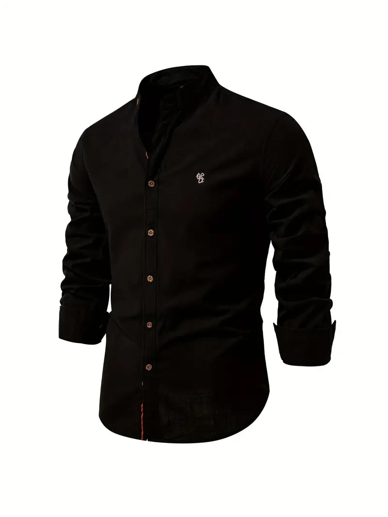 Levoire | Chemise À Manches Longues Pour Hommes Chemise Décontractée Classique En Coton Dans De Nombreuses Couleurs Noir