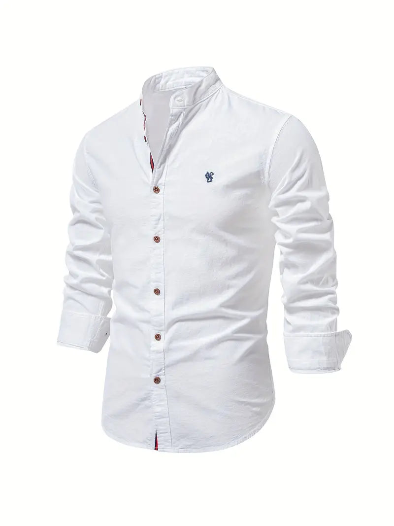 Levoire | Chemise À Manches Longues Pour Hommes Chemise Décontractée Classique En Coton Dans De Nombreuses Couleurs Blanc