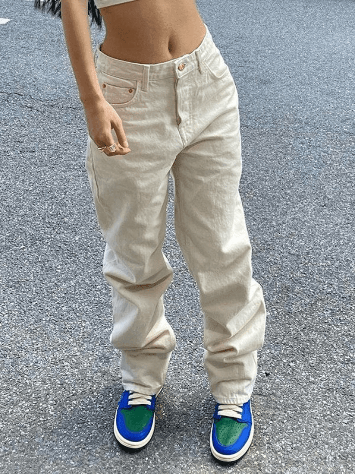 Levoire | Jean Boyfriend À Jambe Droite Lavage De Base