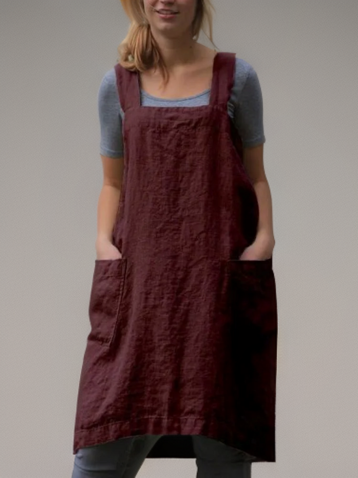 Levoire | Robe En Lin Légère Avec Poches Pour Les Journées D'Été Rouge vin