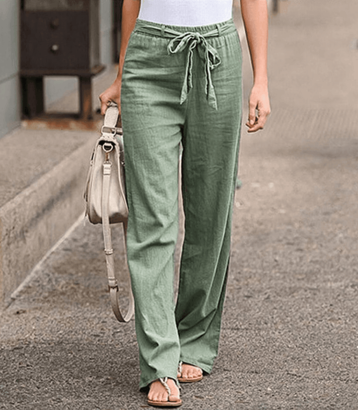 Levoire | Pantalons Décontractés Pour Femmes Avec Cordon À La Taille Vert