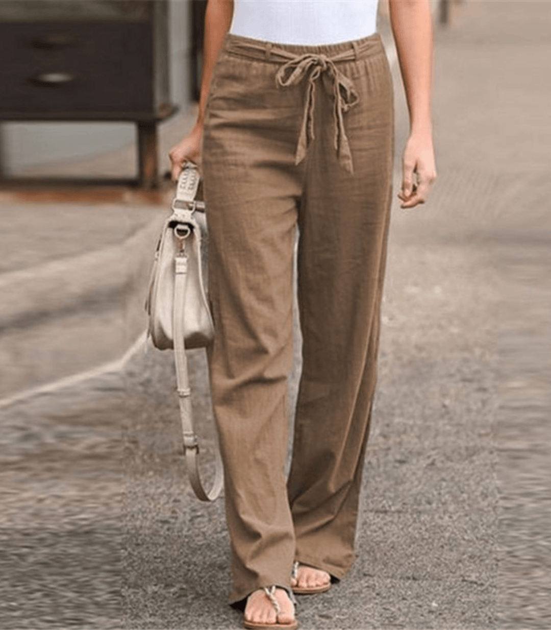 Levoire | Pantalon Droit D'été Pour Femme - Cordon De Serrage