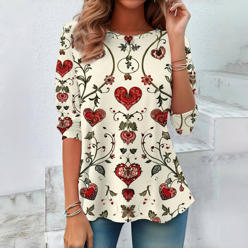 Levoire | T-Shirt Vintage À Imprimé Coeur Multicolore