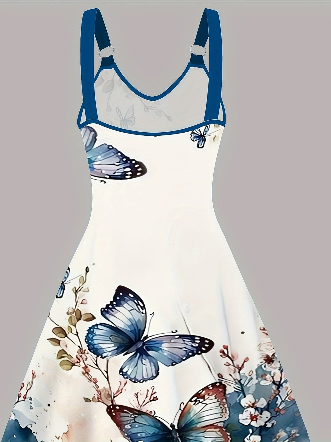 Levoire | Robe À Décolleté En V Imprimé Papillon Avec Des Cerceaux Pour Femmes