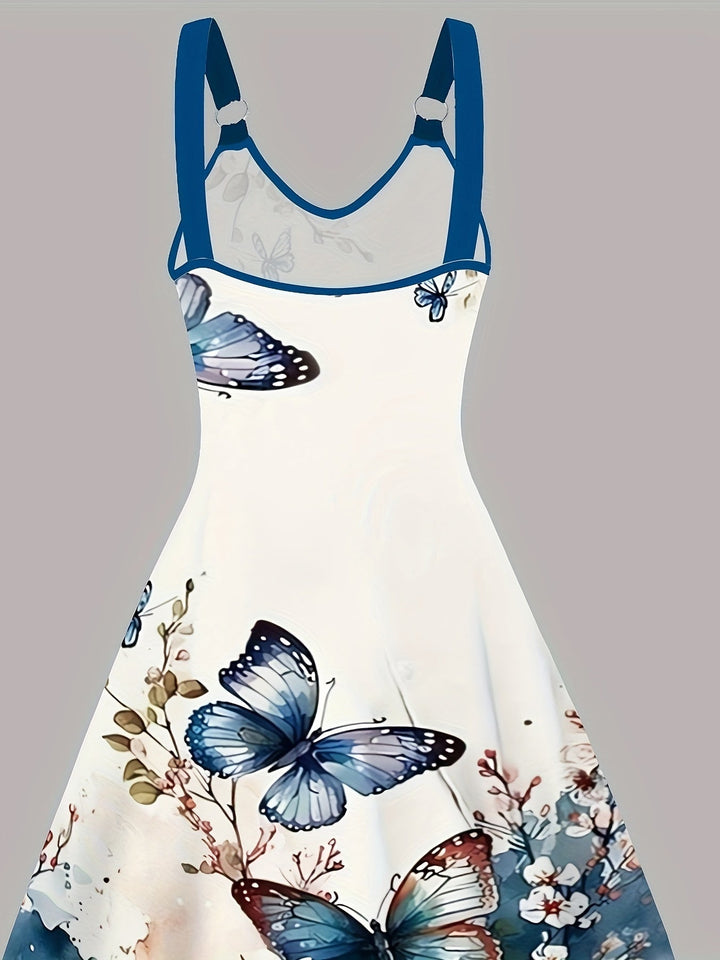 Levoire | Robe À Décolleté En V Imprimé Papillon Avec Des Cerceaux Pour Femmes