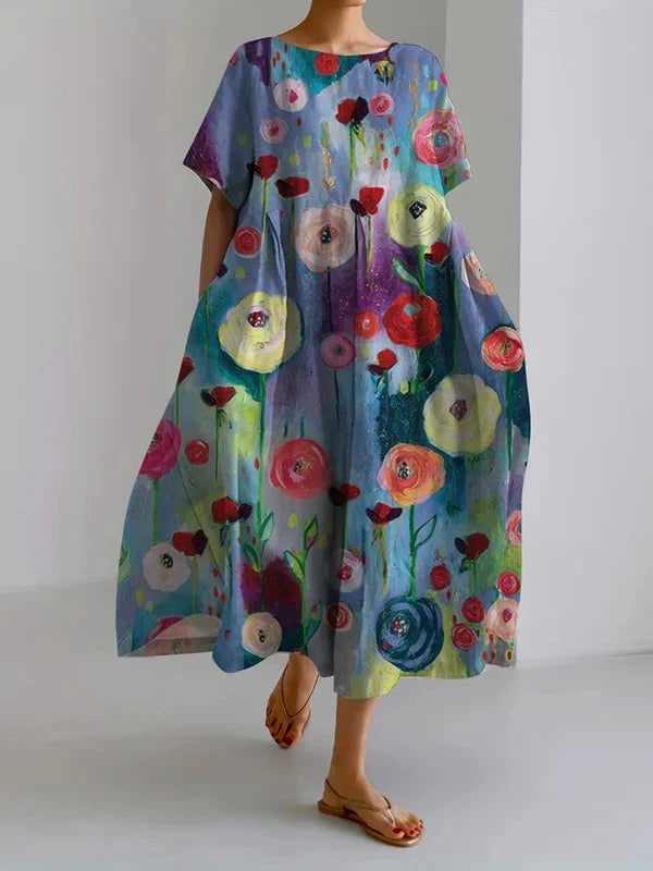 Levoire | Femme Peinture à L'huile Robe Ample - Midi