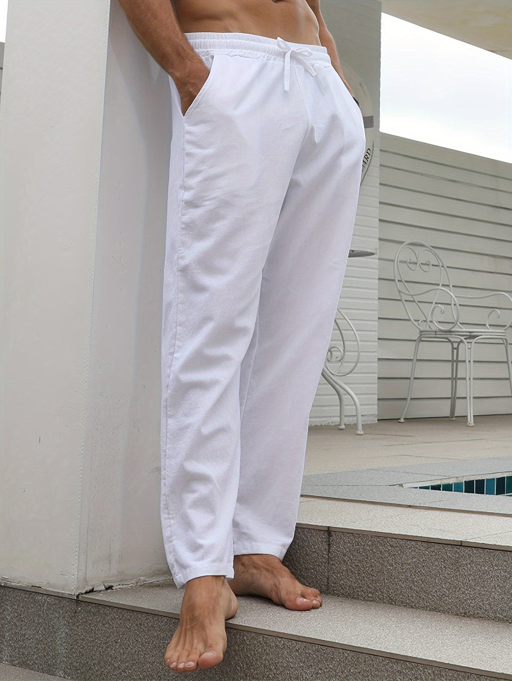 Levoire | Pantalons Décontractés Pour Hommes En Coton Et Lin
