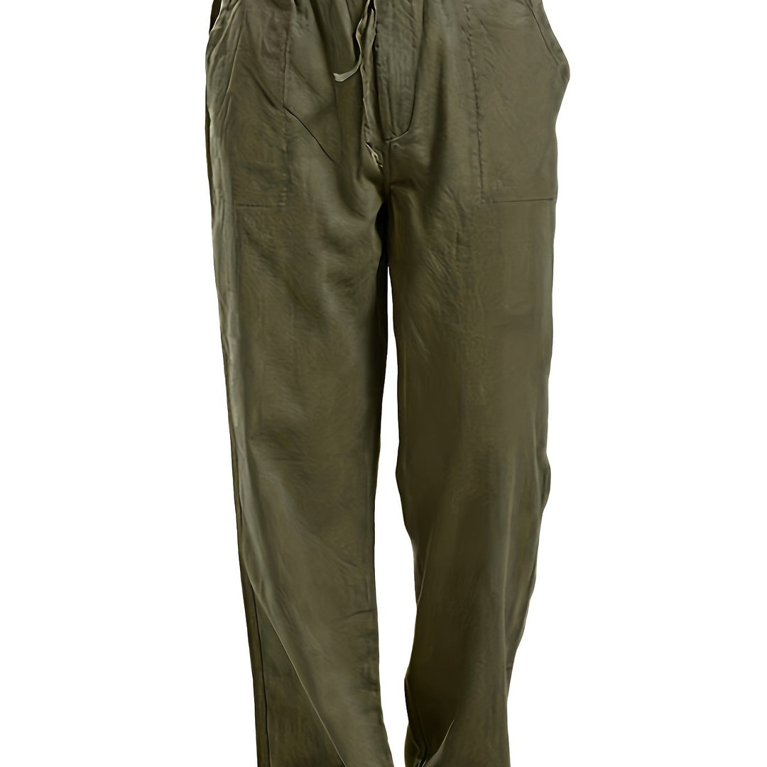 Levoire | Pantalons Pour Hommes En Mélange De Coton Et De Lin Avec Une Taille Élastique Décontractée