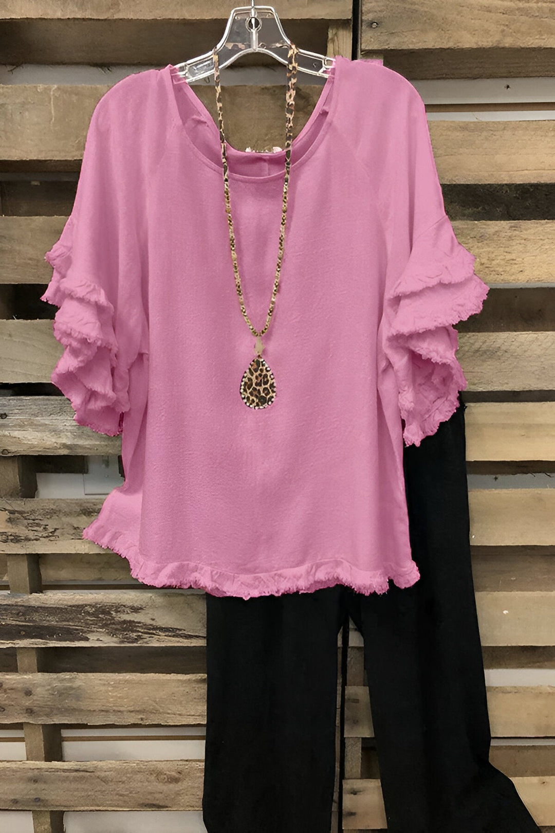 Levoire | Blouse En Coton Froncé Avec Col Rond Rosa