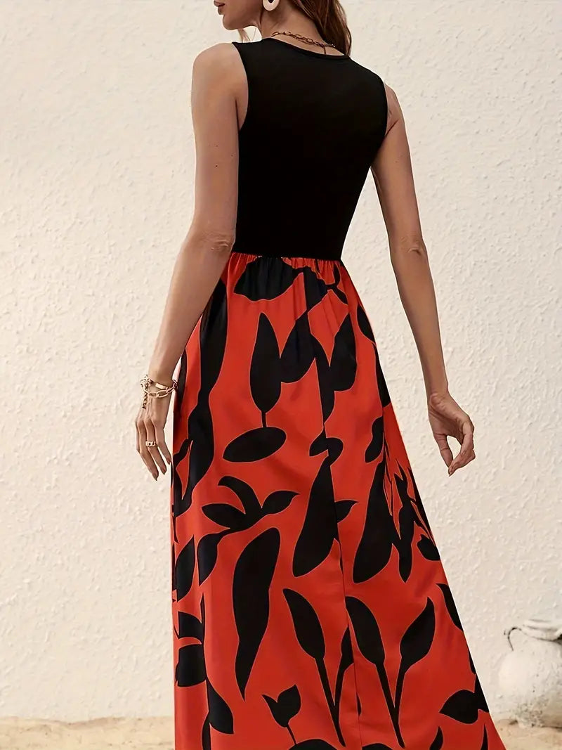 Levoire | Robe Maxi Sans Manches Avec Imprimé Géométrique