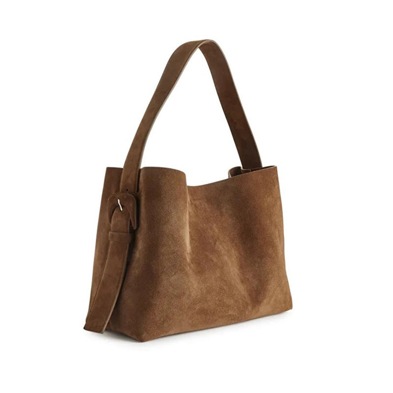 Levoire | Sac Porté Main En Daim Avec Boucle De Ceinture Souvent Braun