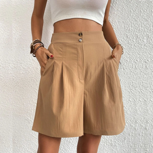 Levoire | Pantalons Courts Élégants Et Confortables Avec Taille Ajustable Beige