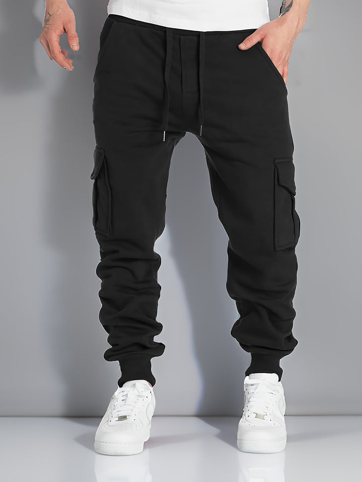 Levoire | Combinaison De Pantalons De Sport Pour Hommes Avec Cordon Et Poches Latérales Noir