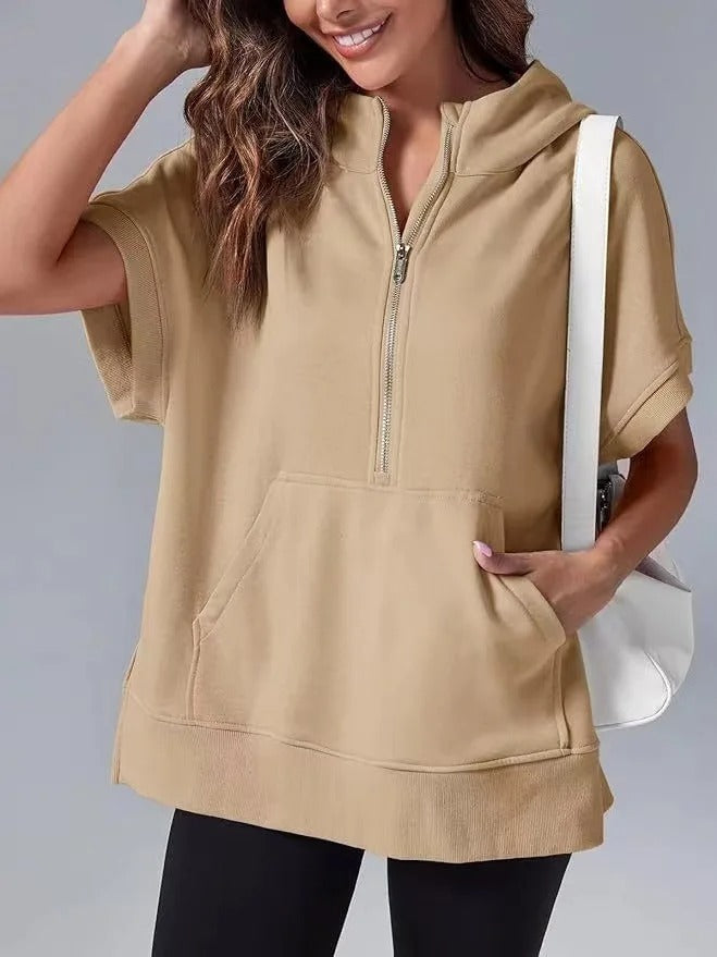 Levoire | Rento à manches courtes hoodie Khaki
