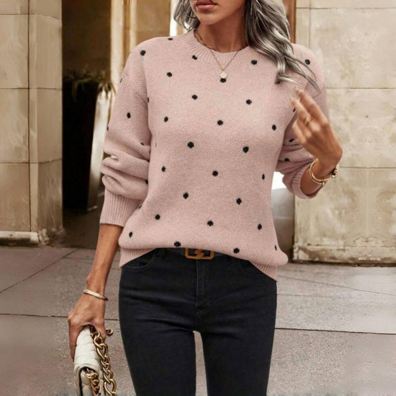 Levoire | Chic Pull Tricoté À Pois Rose
