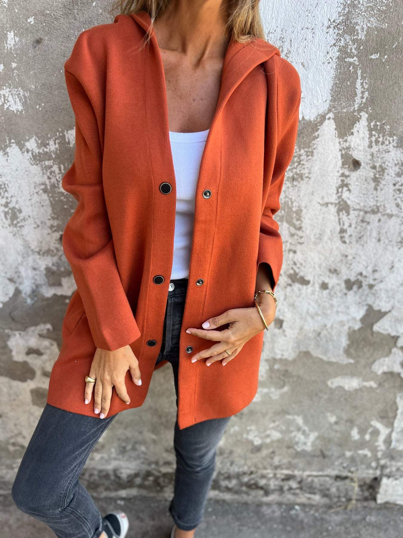 Levoire | Blazer Rento Sweatshirt Avec Un Bouton Orange