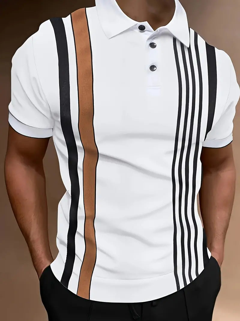 Levoire | T-Shirt Avec Motif De Rayures Rétro Verticales Blanc