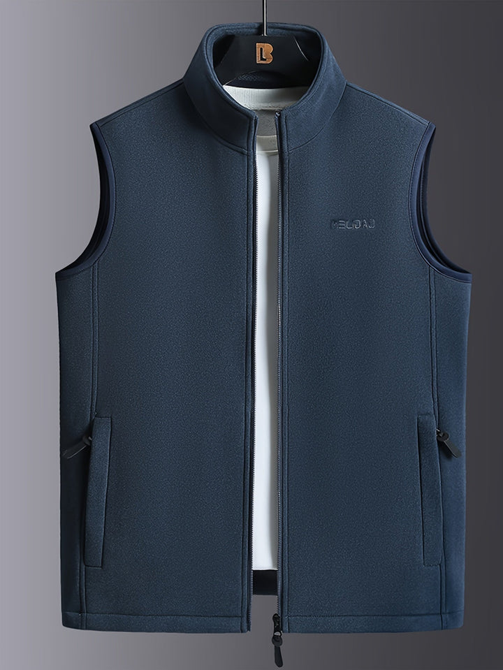 Levoire | Gilet en polaire léger avec col montant Bleu foncé