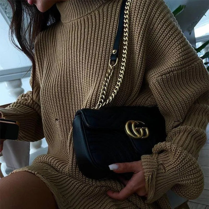 Levoire | Rento pull, avec des déchirures Khaki