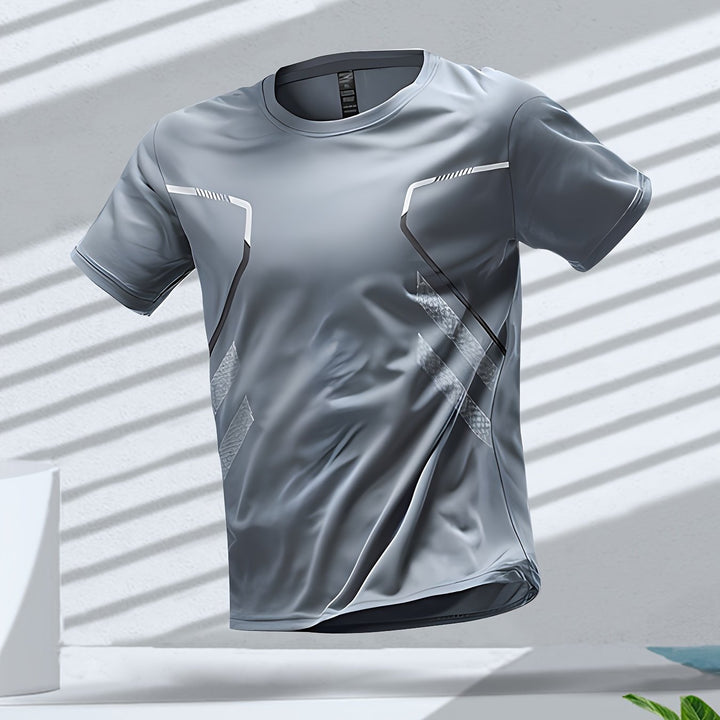 Levoire | T-Shirt Coloré Pour Hommes En Tissu À Séchage Rapide À Manches Courtes Gris