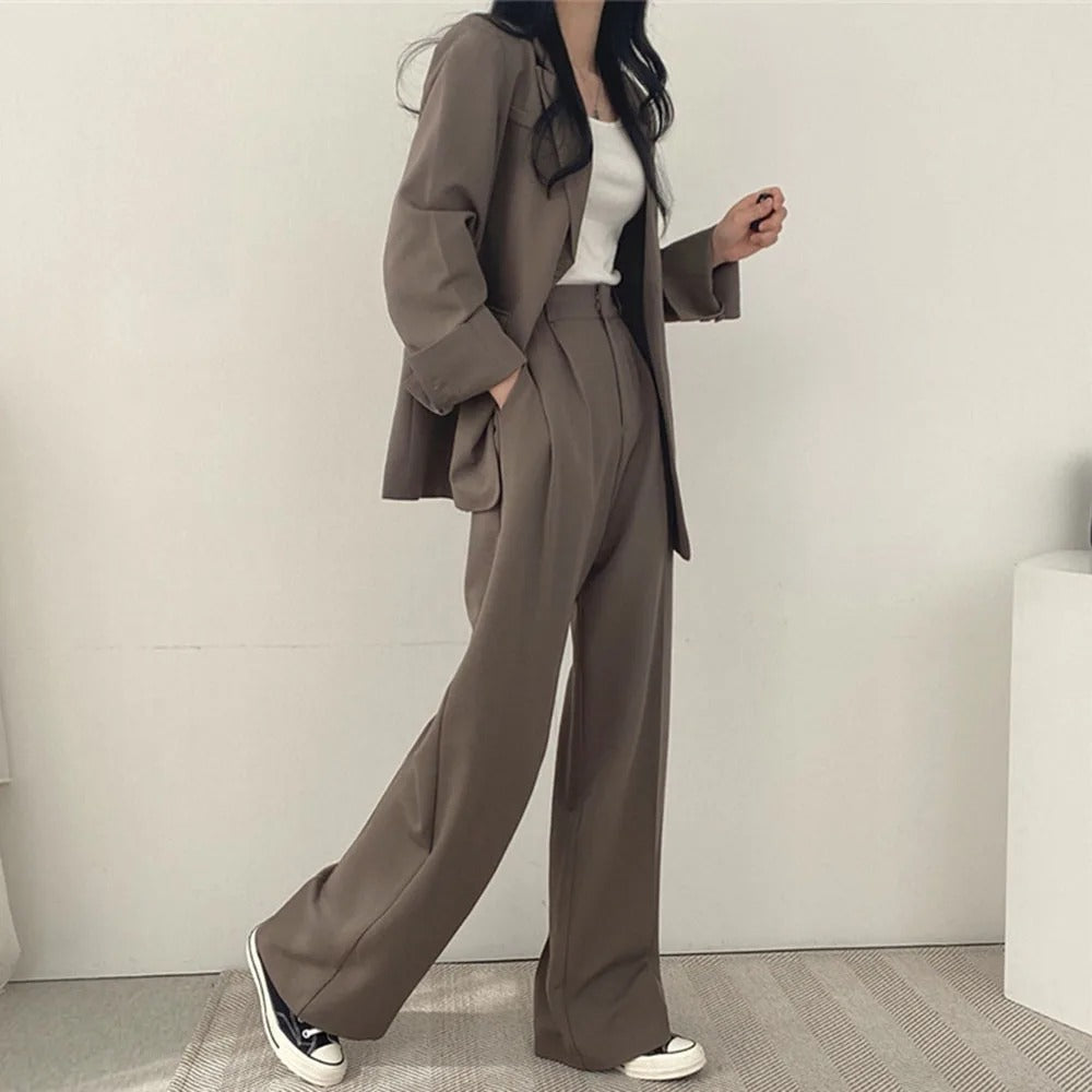 Levoire | Veste Bleue Avec Ensemble De Pantalon