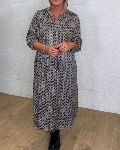 Levoire | Robe Avec Décolleté En V Et Motif Géométrique