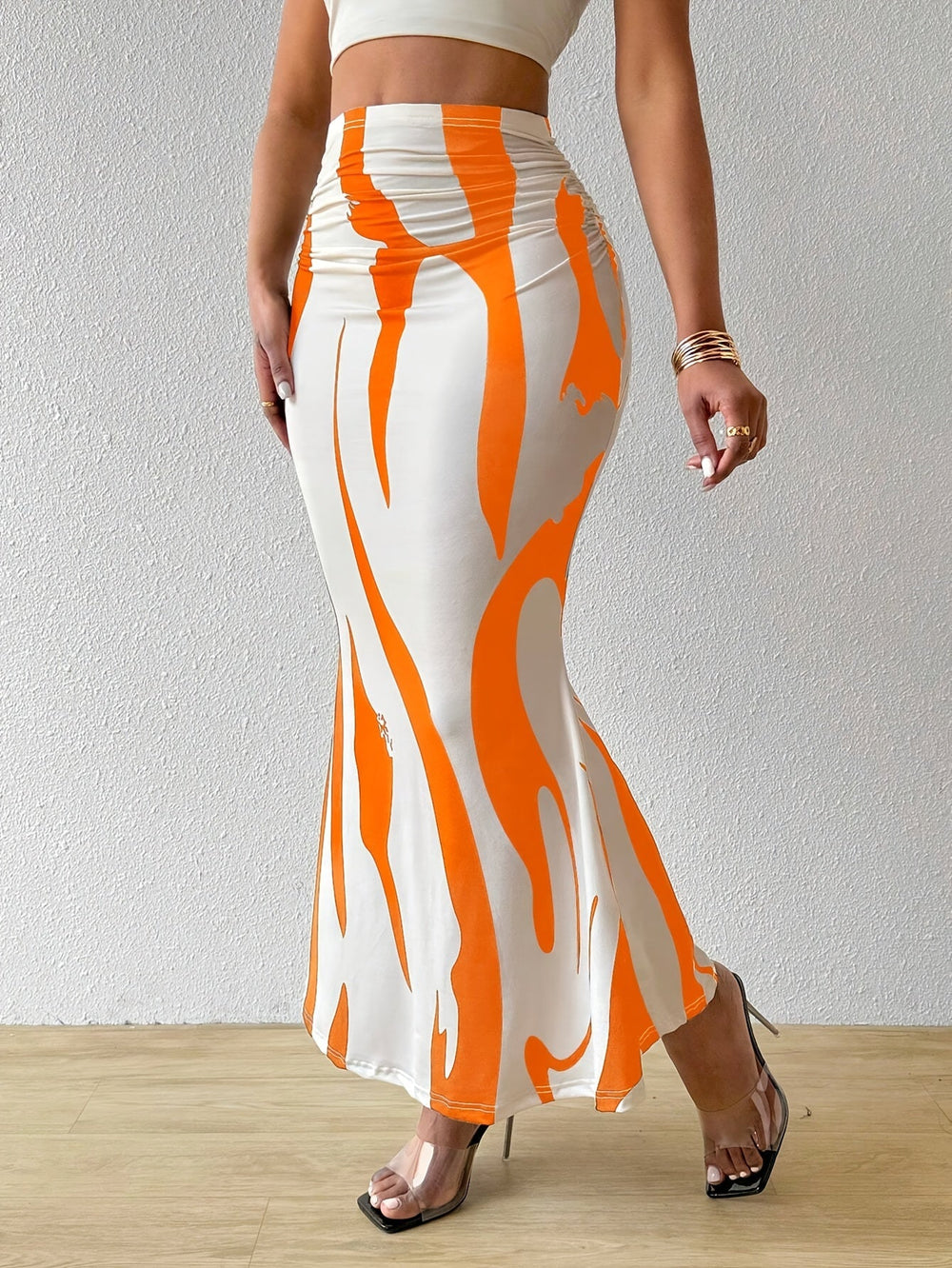 Levoire | Jupe Bodycon Taille Haute Élégante Avec Imprimé Aléatoire