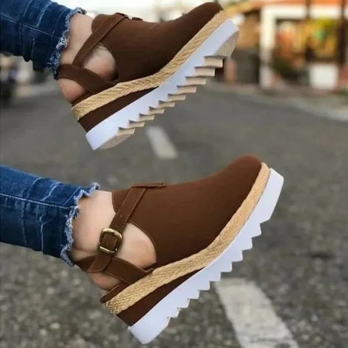 Levoire | Sandales À Talons Compensés Pour Femmes Confortables Et Légères Pour Un Usage Quotidien Braun