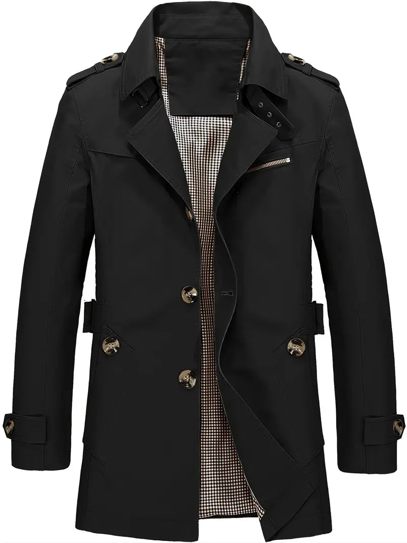 Levoire | Chemise Coton Taille Plus Homme Printemps et Automne Noir