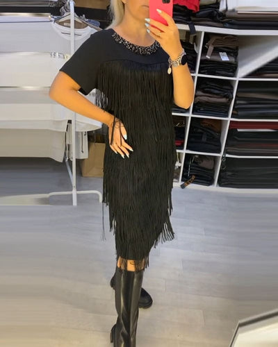 Levoire | Robe Élégante Avec Franges