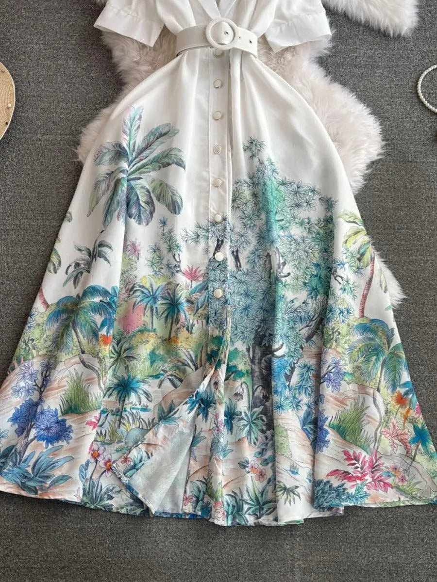 Levoire | Robe trapèze imprimée à encolure