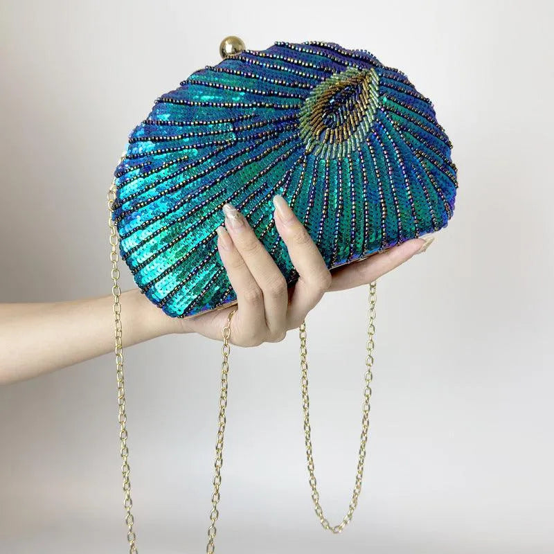 Levoire | Sac à bandoulière vintage orné de perles avec chaîne pour femmes