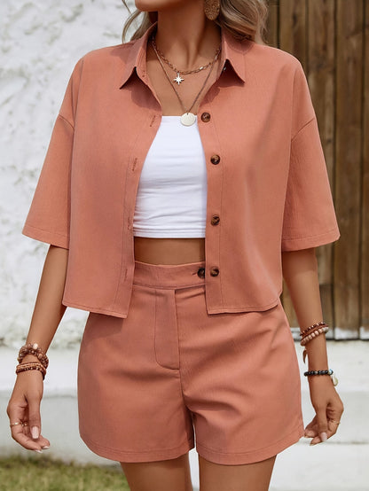 Levoire | Ensemble Deux Pièces Élégant Pour Femmes Corail