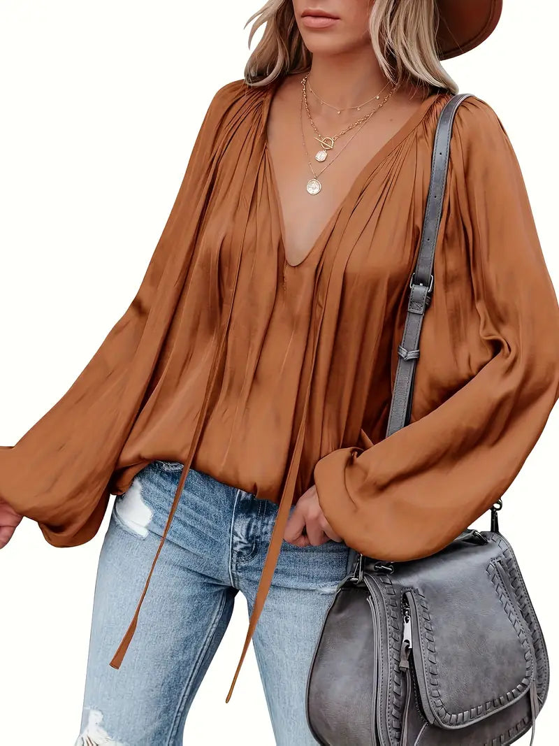 Levoire | Blouse En Satin Pour Femmes Ambre