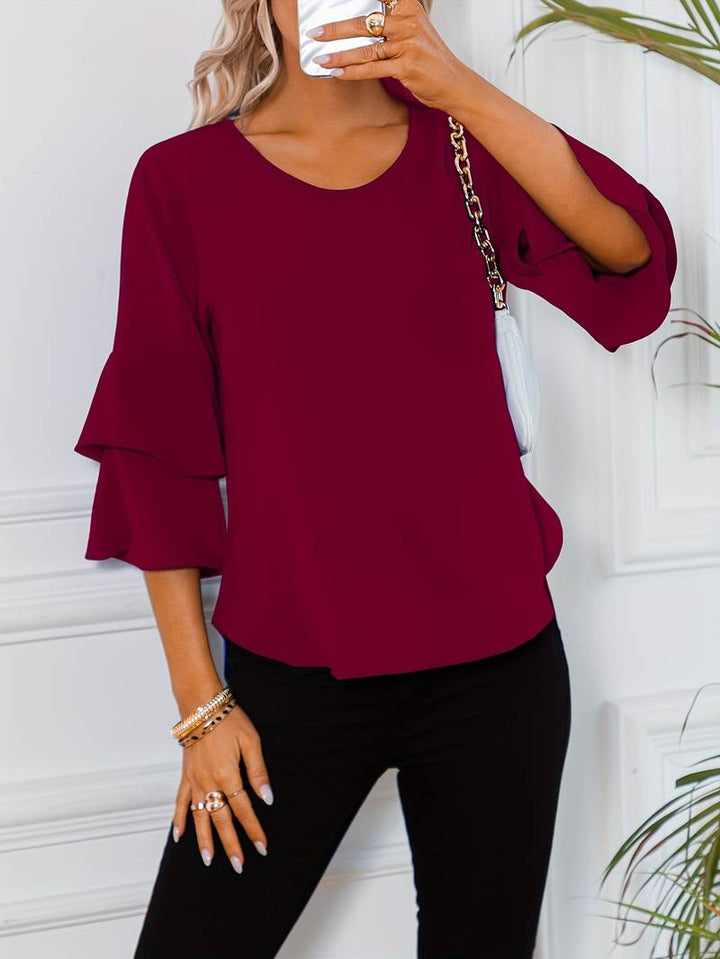 Levoire | Blouse À Encolure Ronde Et Manches Évasées