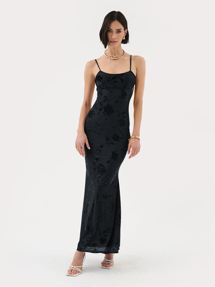 Levoire | Robe Maxime à Imprimé en Velours Schwartz