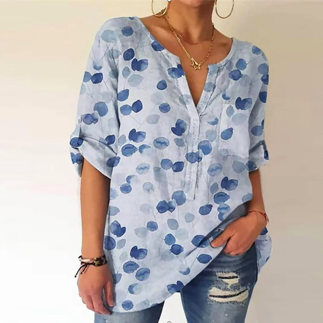 Levoire | Chemise Polo Imprimée Vendange Bleu feuillu