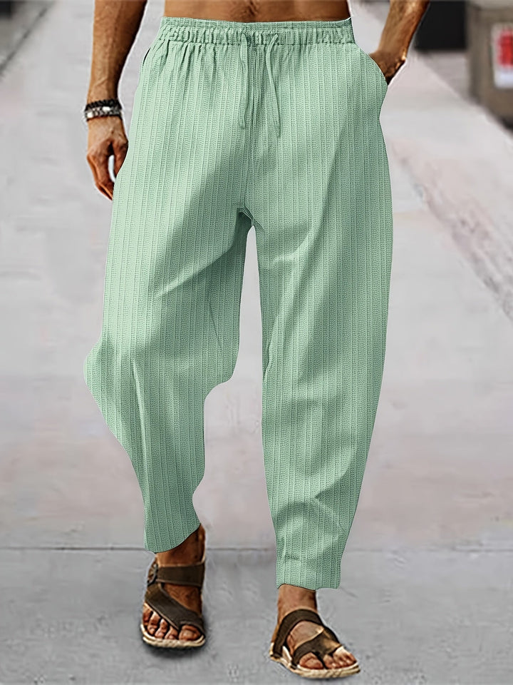 Levoire | Pantalons D'Été Décontractés Rayés Pour Hommes Vert clair
