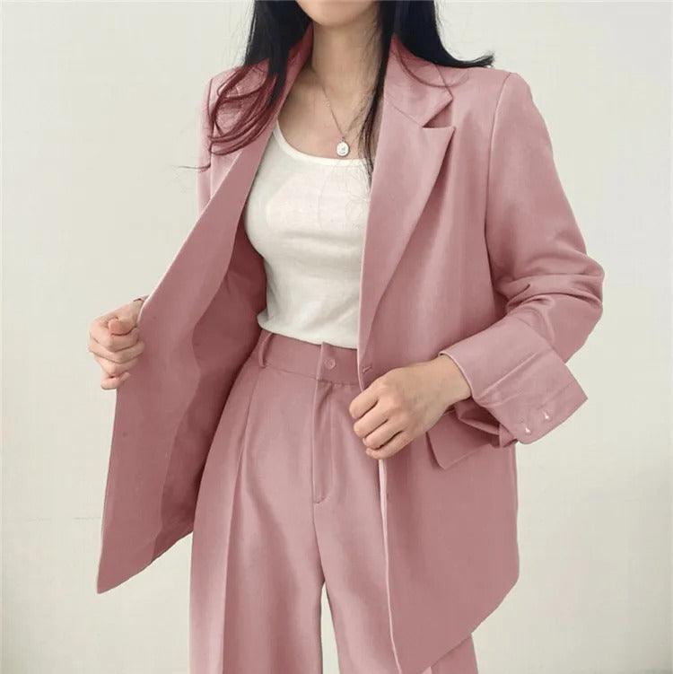Levoire | Sur Mesure Blazer Et Pantalons Droits Set Pour Femmes
