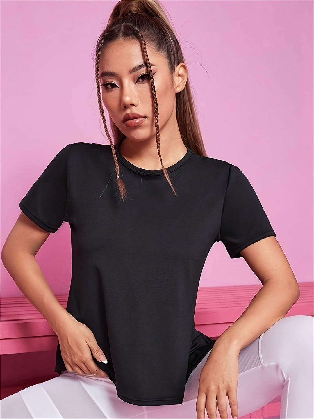 Levoire | T-Shirt De Sport Pour Femmes À Séchage Rapide Avec Manches Courtes Et Contraste En Mesh Respirant