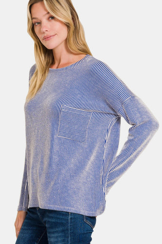 Levoire | Zenana Rayé Côtelé T-shirt à Manches Longues