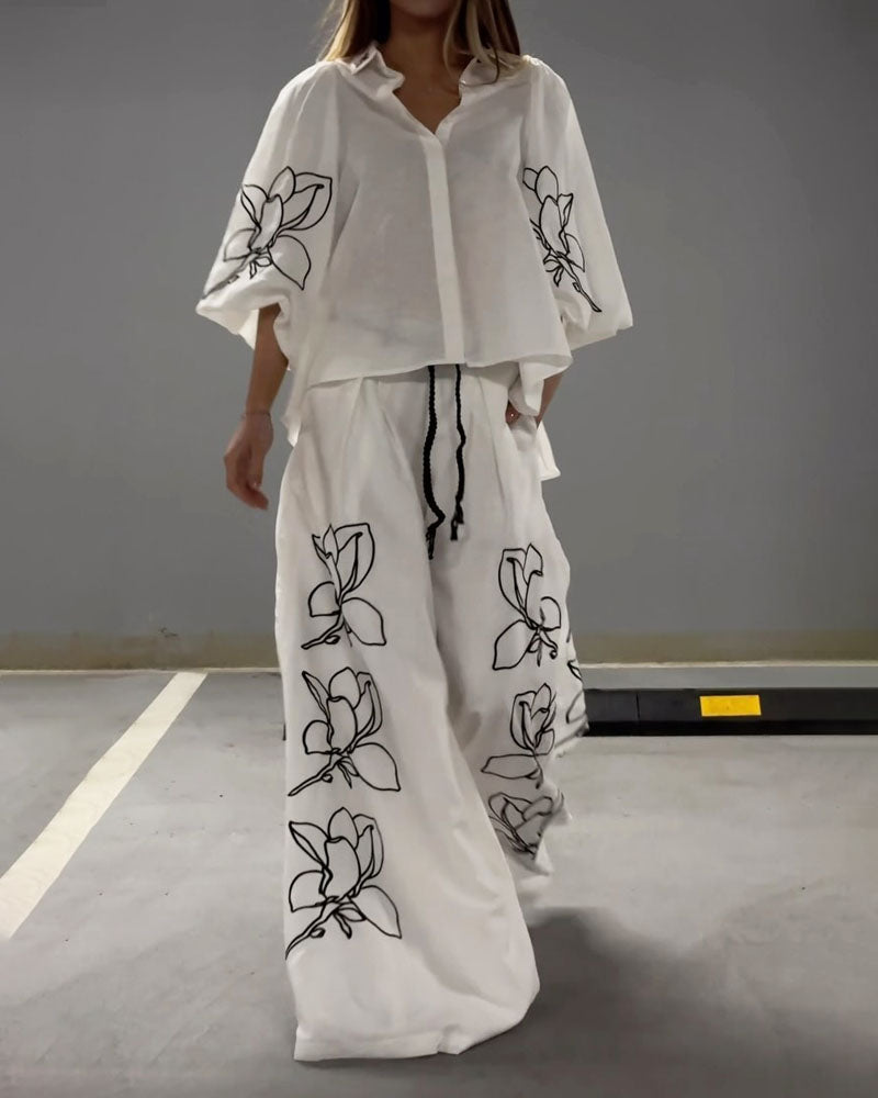 Levoire | Ensemble Chemisier Chic Et Pantalon Blanc