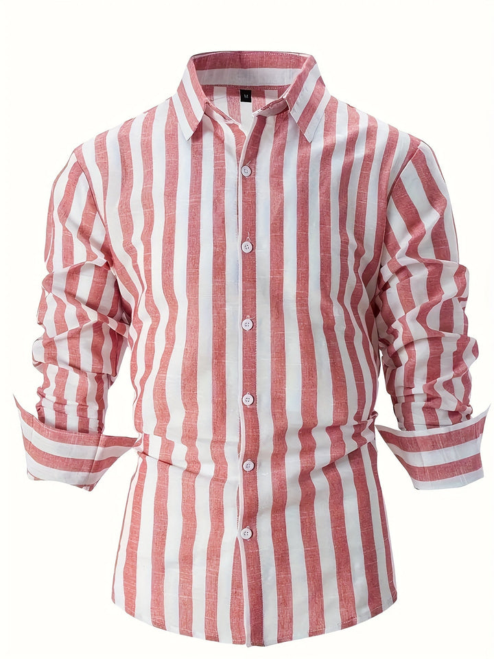 Levoire | Chemise En Coton Lin Rayée Pour Hommes