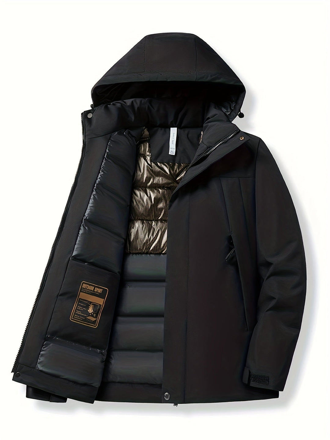 Levoire | Veste Longue à Capuche Imperméable avec Fermeture Éclair