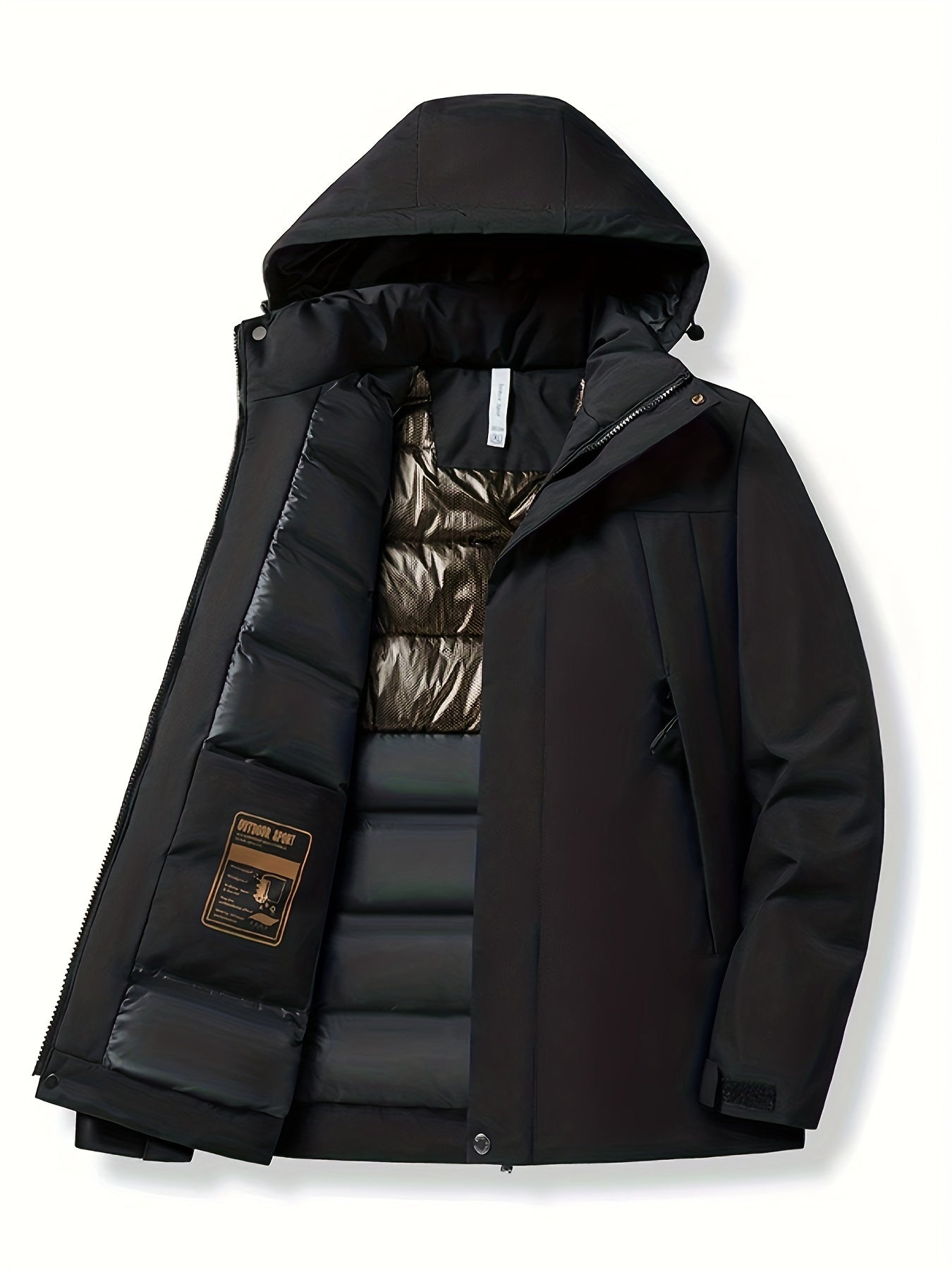 Levoire | Veste Longue À Manches Longues Sans Capuche Avec Fermeture Éclair