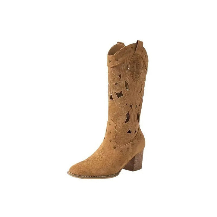 Levoire | Bottes De Cowboy En Cuir Imprimé Avec Design Uni