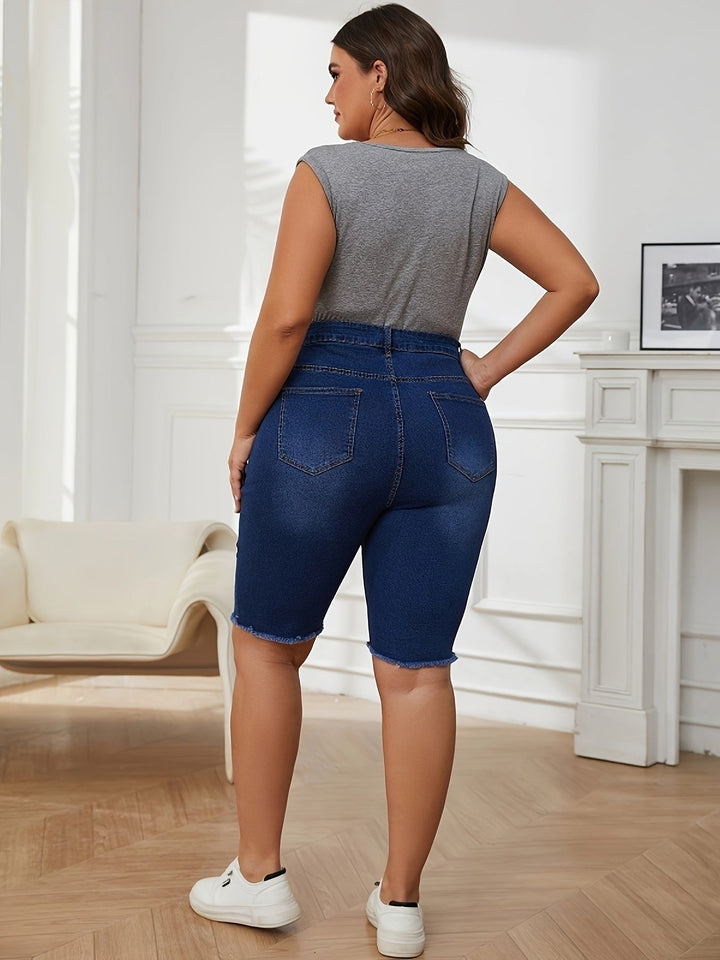 Levoire | Shorts En Denim Bleus Unis