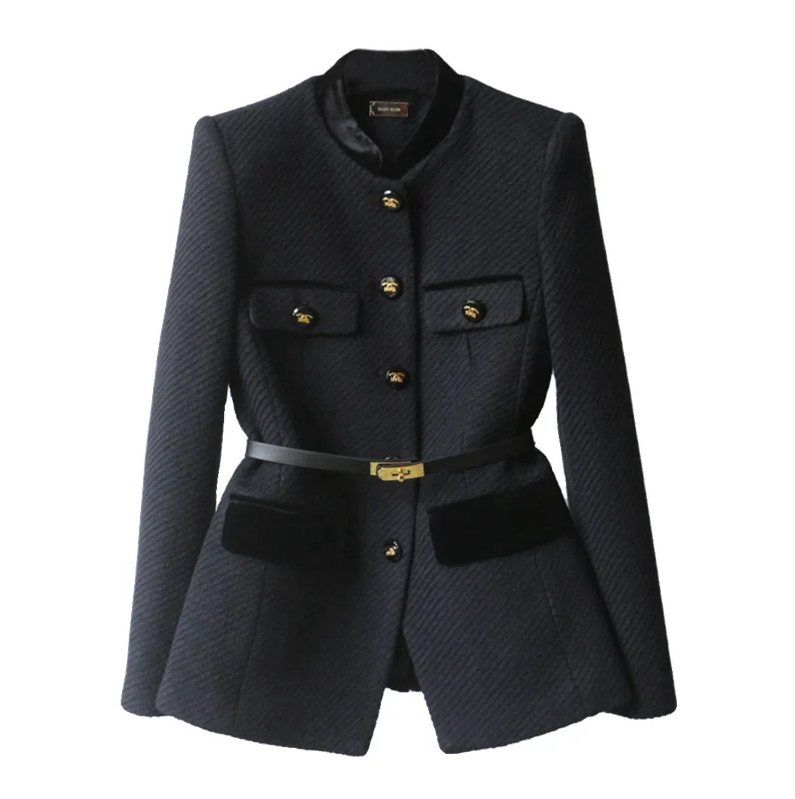 Levoire | Manteau en laine luxueux Noir
