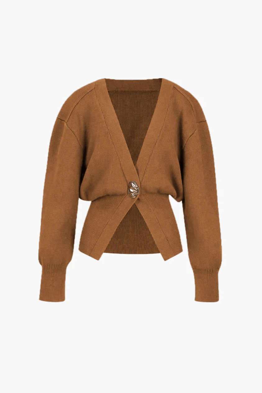 Levoire | Veste Tricot Femme Fermeture Boutons Rétro Orange